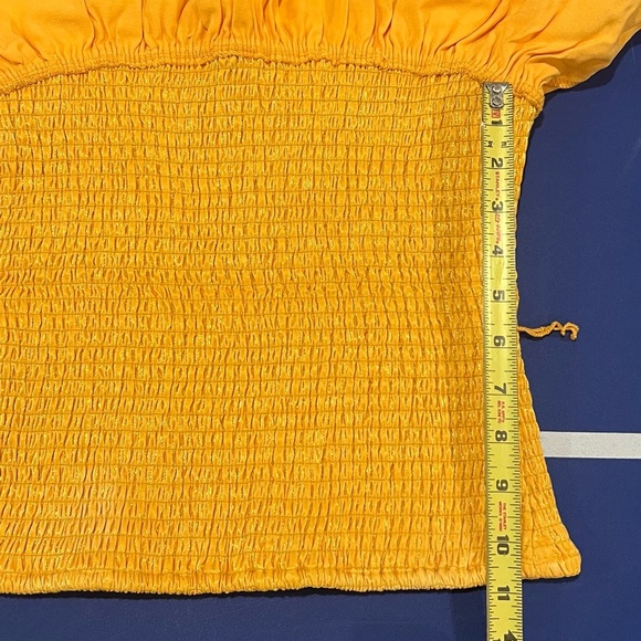 Lovers + Friends Womens Ruched Ruffled Sleeveless Blouse Tube Top Party Yellow… - Picture 10 of 12